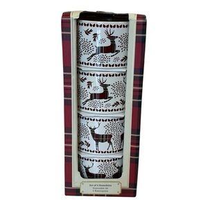 NEW The Bakeshop Holiday Christmas Reindeer  Ramekin Set Of Four